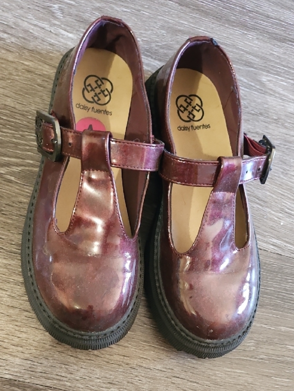 Daisy Fuentes Patent Mary Jane Flats in Deep Wine - Picture 2 of 3